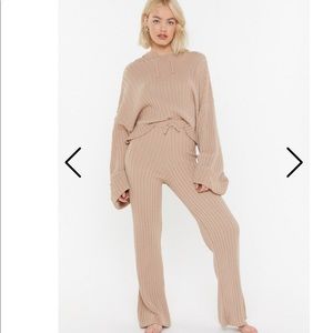 Nasty gal Ribbed Sweater and Jogger Set
